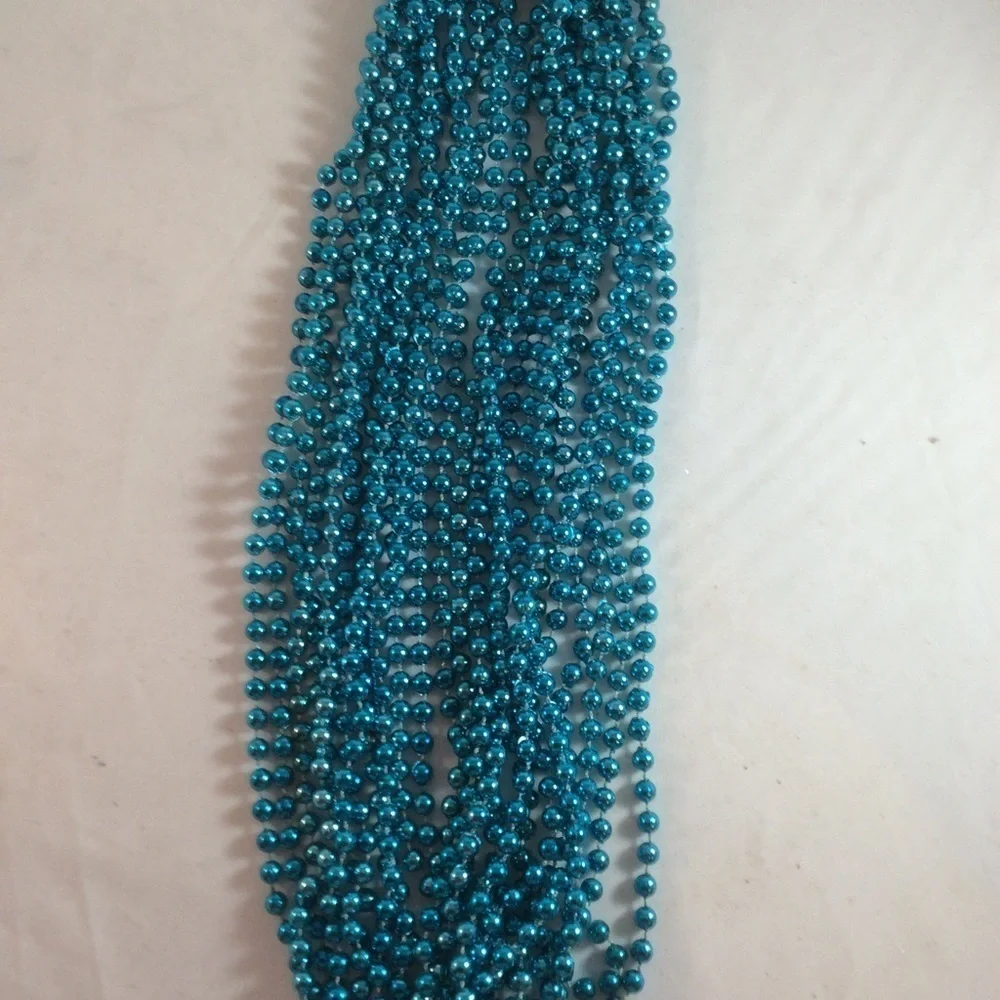 Mardi Gras Beads 1 Dozen Strands Aqua New 30” Each